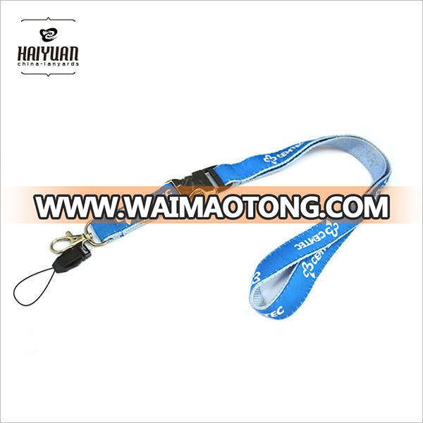 Custom Ribbon Woven Lanyard Sewing on Thickness Polyester Lanyard