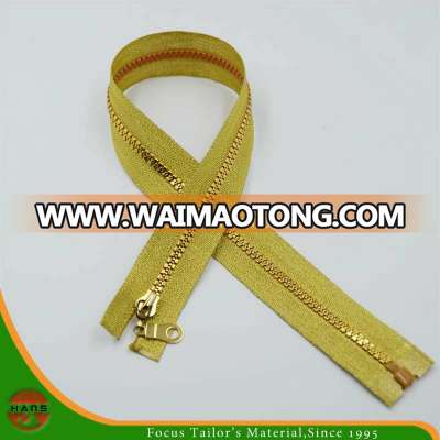 5# Plastic Golden Teeth & Golden Tape Zipper